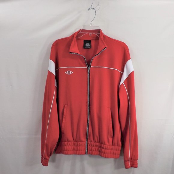 NWOT Umbro Mens Red & White Zip Up Varsity Sport Jacket M - Picture 6 of 14